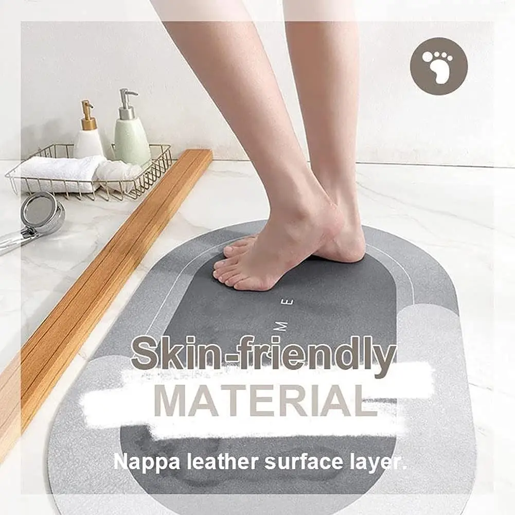 Super Absorbent Bath Mat Absorbent Quick Drying Floor Mat Anti-Slip Doormat Carpet diatomite bath mat