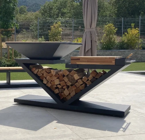 new design corten steel brazier fire pit  Smoker barbecue portable outdoor charcoal  garden oven bbq grills