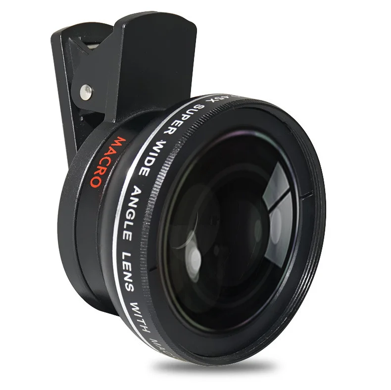 Mobile lens 0.45x ultra macro and wide angle 2-in-1 special effects lens Lens Kit for iPhone and Android