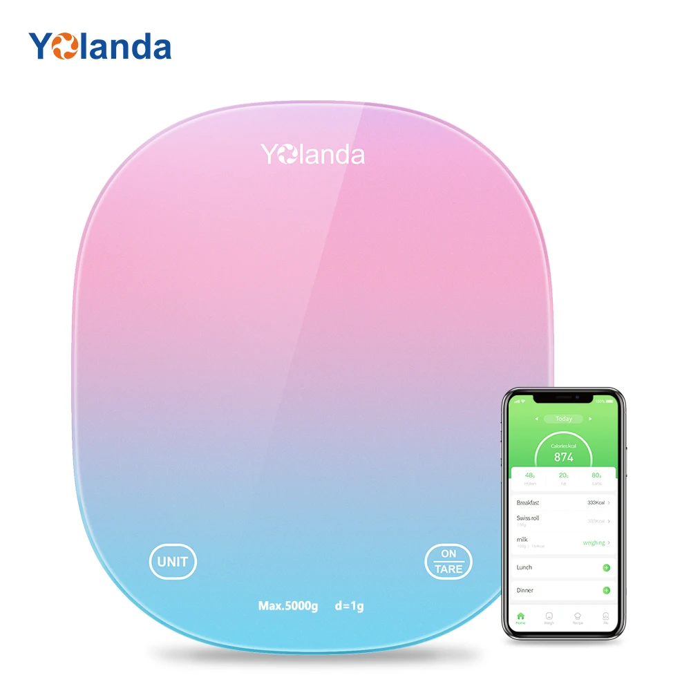 Умные кухонные весы Yolanda с приложением Портативные Цифровые Электронные измерительные для пищевых продуктов максимальный вес 5 кг