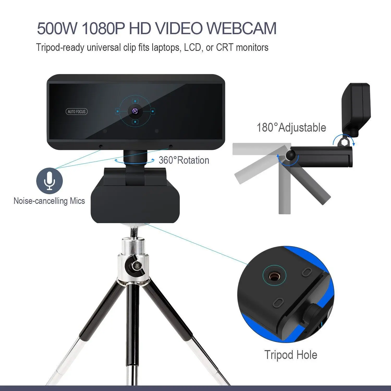  Новый стиль 500 Вт 2K Ноутбук Настольная веб-камера HD видео рабочая камера автоматическая