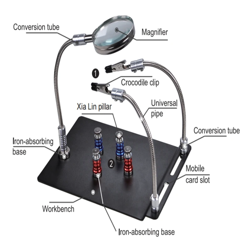 Magnetic service fixture Multi-function service platform motherboard circuit fixed tool mobile phone magnifying glass