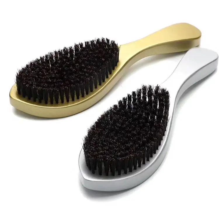 
Low MOQ custom logo hair beard brush hair wood curved comb with handle 