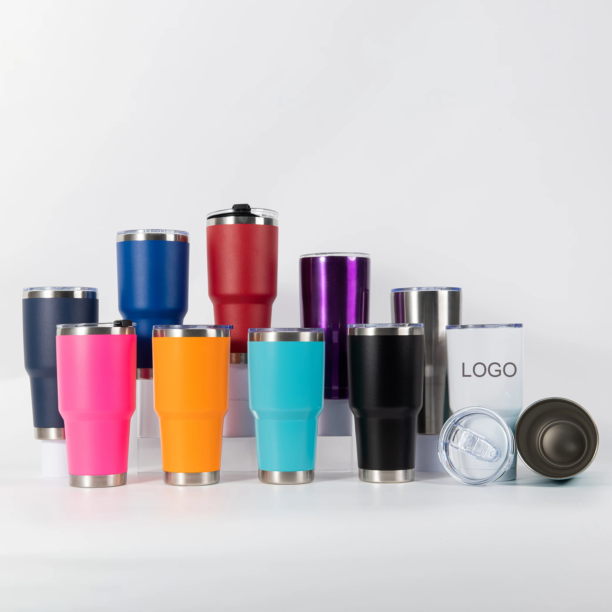 Wholesale Bulk custom Logo sublimation Stainless Steel Travel Coffee Cup Mug Tumbler 20oz 30oz With Magnetic Lid