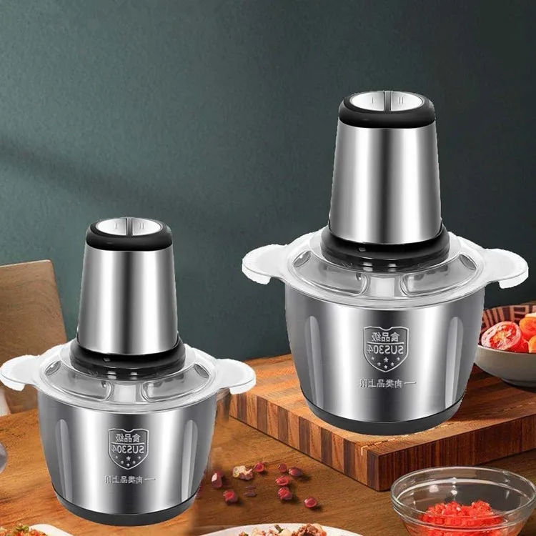 Stainless Steel Minced Portable Multifunctional kitchen garlic chopper vegetable cutter with meat grinder
