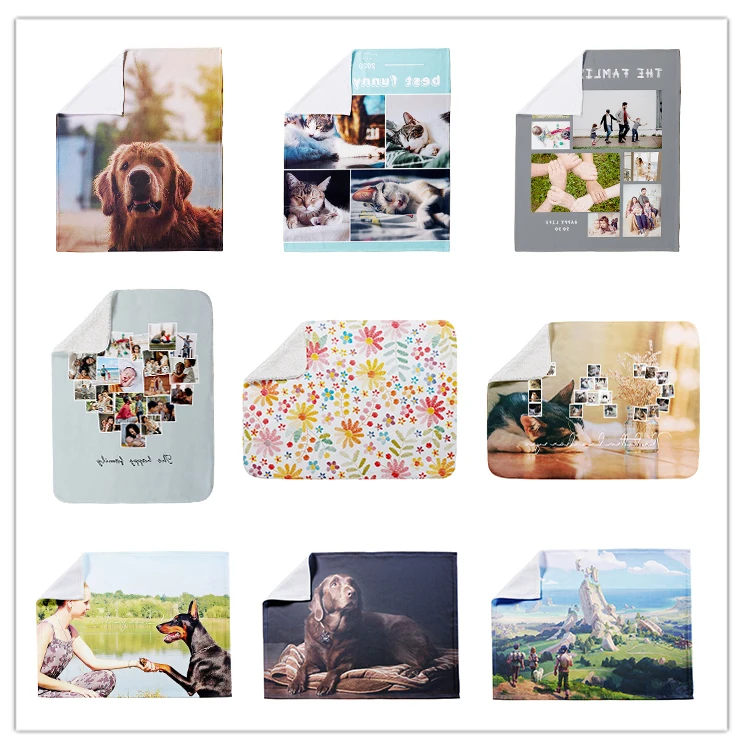 Custom polar fleece photo blanket sublimation Arctic blank blanket with print