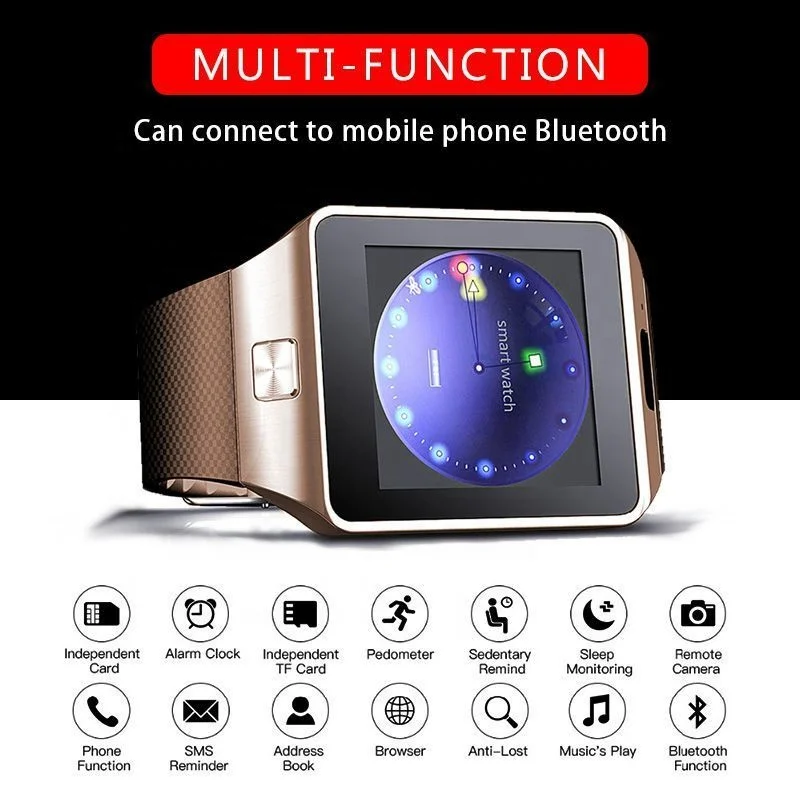 2023 original real generic DZ09 smart watch w34 t500 w26 v8 dz 09 smart watch sim card dz09 smartwatch with camera
