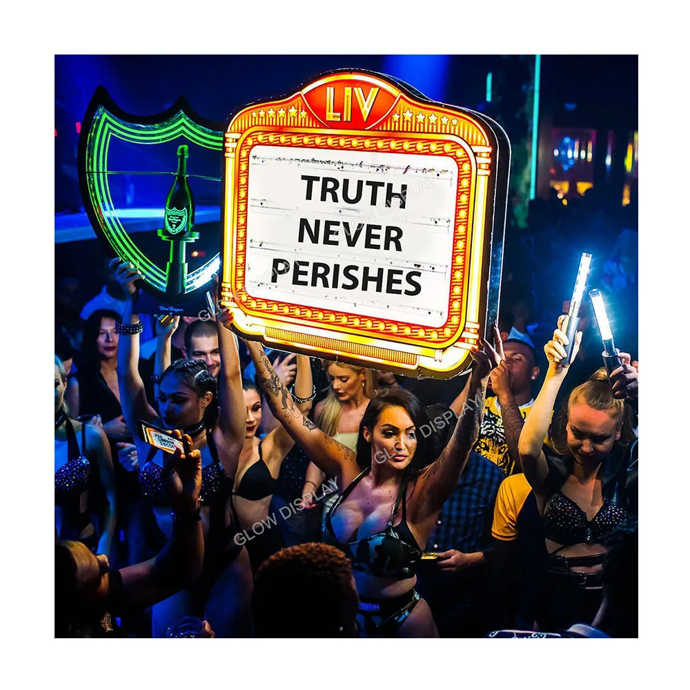 Customized Logo Happy Birthday LED Marquee Message Board Neon Sign VIP Service Light Box for Night Club Nightlife Lounge Bar