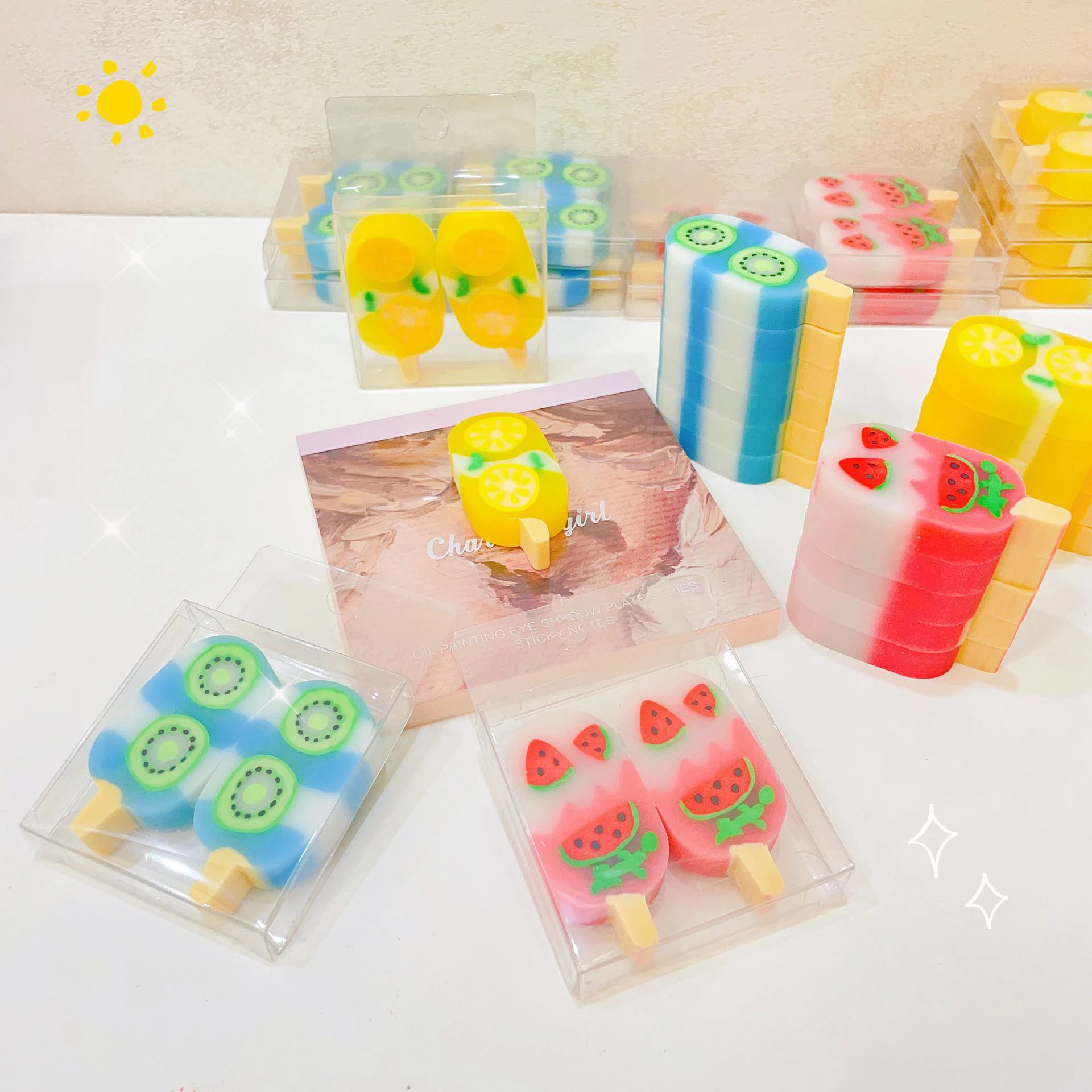 School supplies Stationery Kids Students Cute Summer fruit Ice Cream Eraser