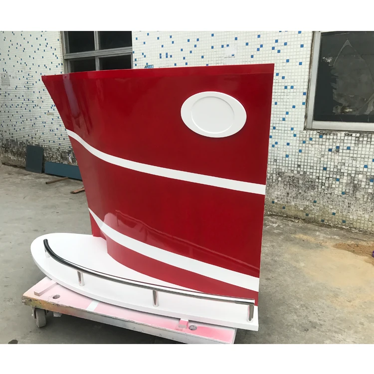 Red Color Boat Bar Table Solid Wood Home Wine Mini Bar Counter Made by Foshan Factory
