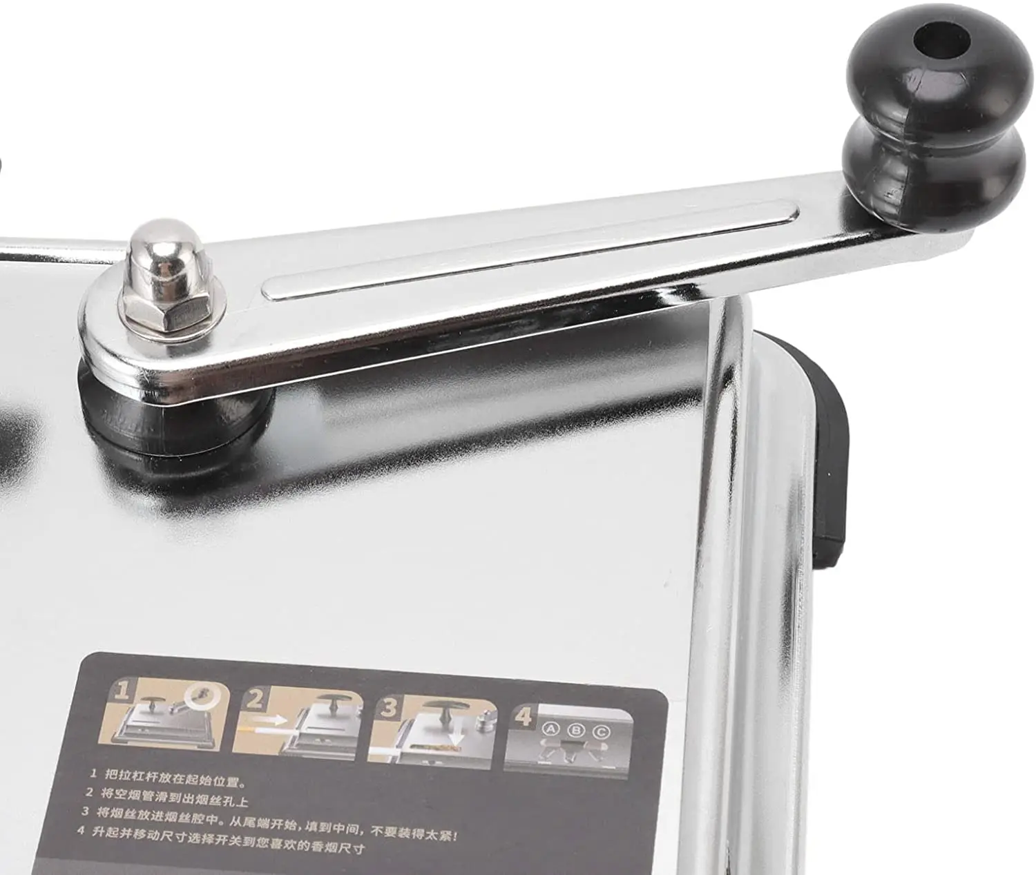 Tobacco Injector Machine, Anti Slip Base Double Track Manual Straight Push Cigarette Rolling Machine  for Home(6.5mm/26in)