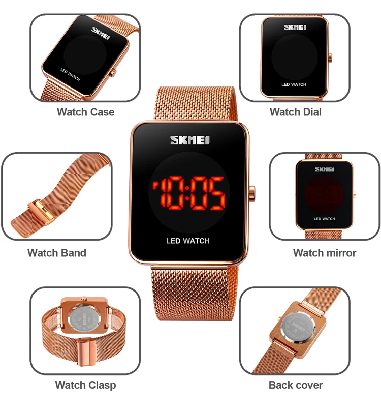 SKMEI 1900 trendy style fashion waterproof touch screen unisex sport led sports watch digital led watch