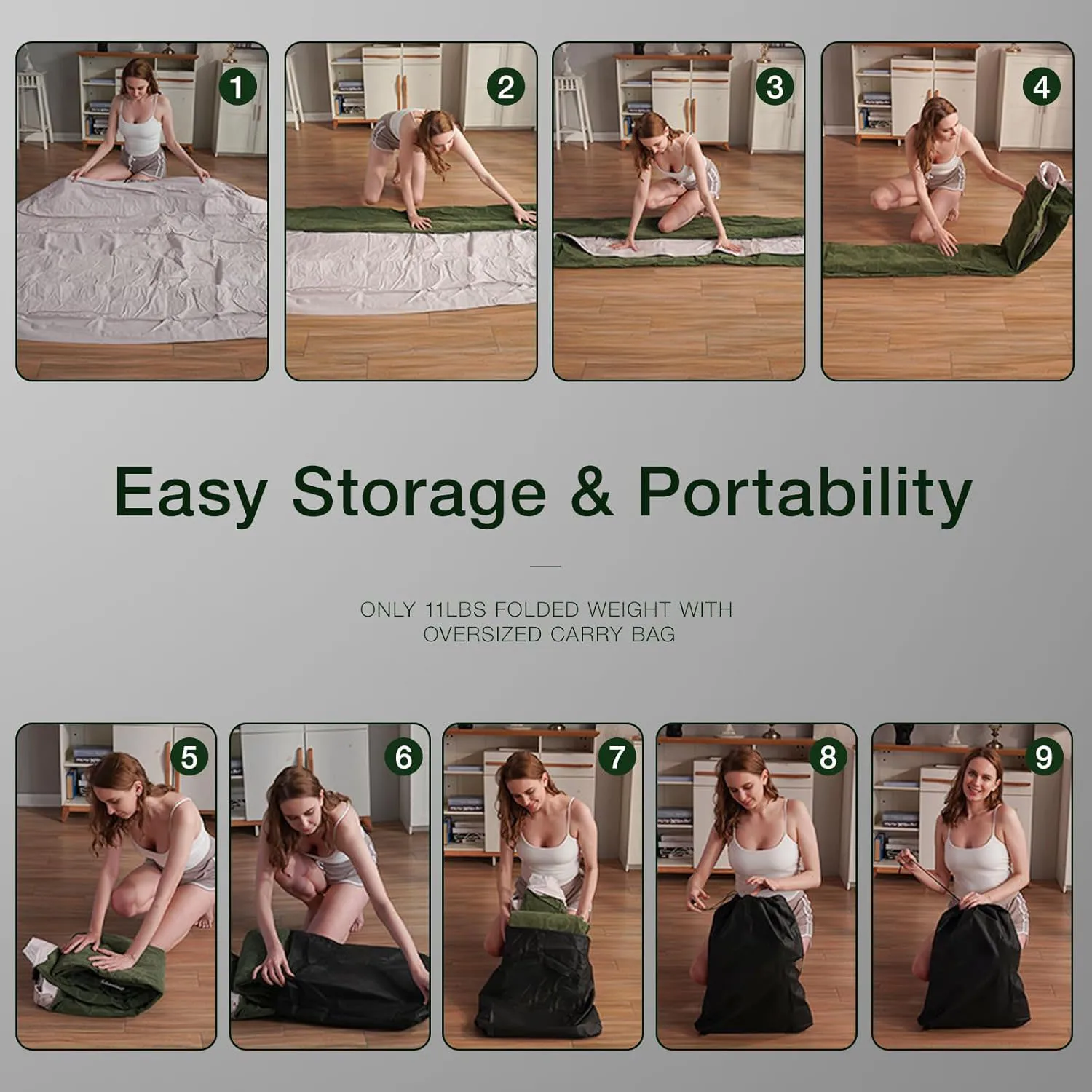 2024 New Customization Green Color Twin Size 21 Coil Hole Elevated Air Mattress with Built-in Pump