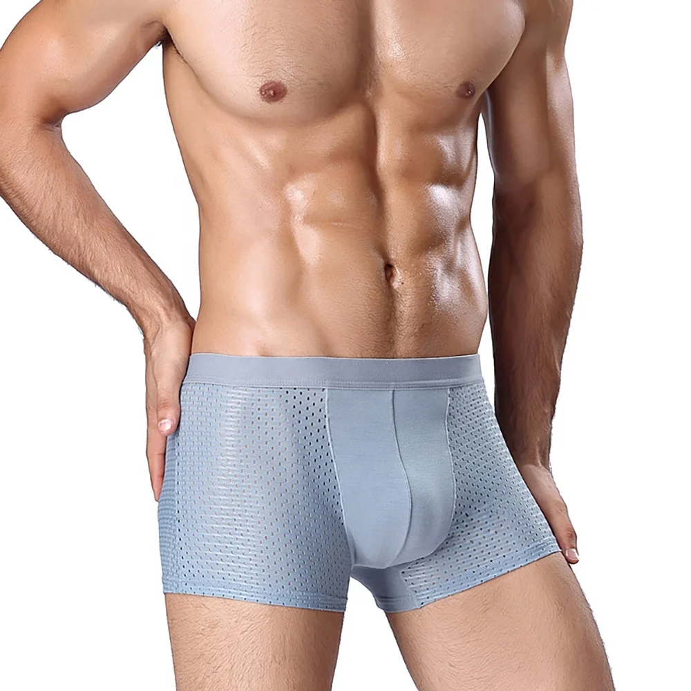 Wholesale Seamless Ice Silk Mens Underwear Plus Size 8XL Breathable Mesh Mens Boxer Brief