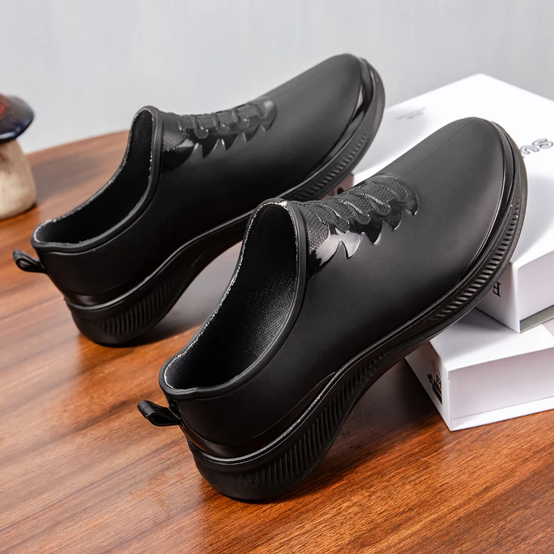 Custom Color Women Waterproof Plastic Rain Boots Shoes Ladies Plastic low boots anti-slip wear-resistant Boots