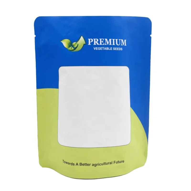 Custom Printed 3.5 Mylar Ziplock Stand Pouch BOPP Plastic Food Packaging Bags with Window Clear Smell Proof for Seeds and Food