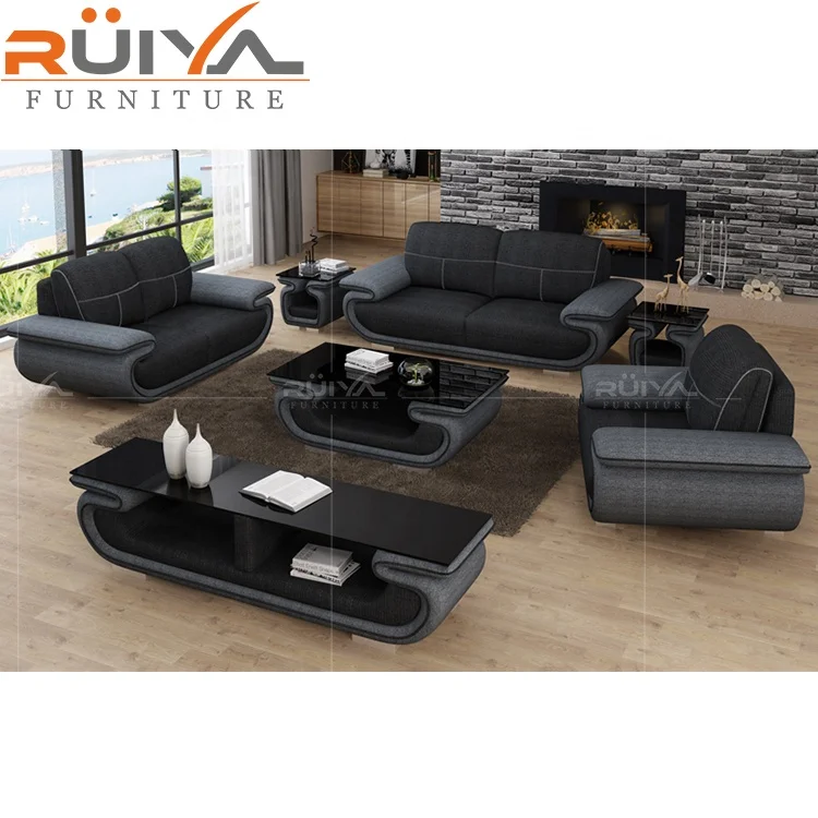 Guangzhou CIFF Fair modern wood sofa sets designs house furniture 1+2+3