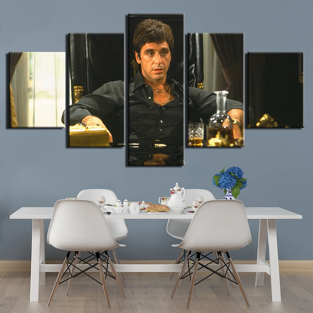 Хунъя 5 панель Scarface фильм Модульная картина на стену полотно плакаты изображения HD печати картины Домашний декор для гостиной