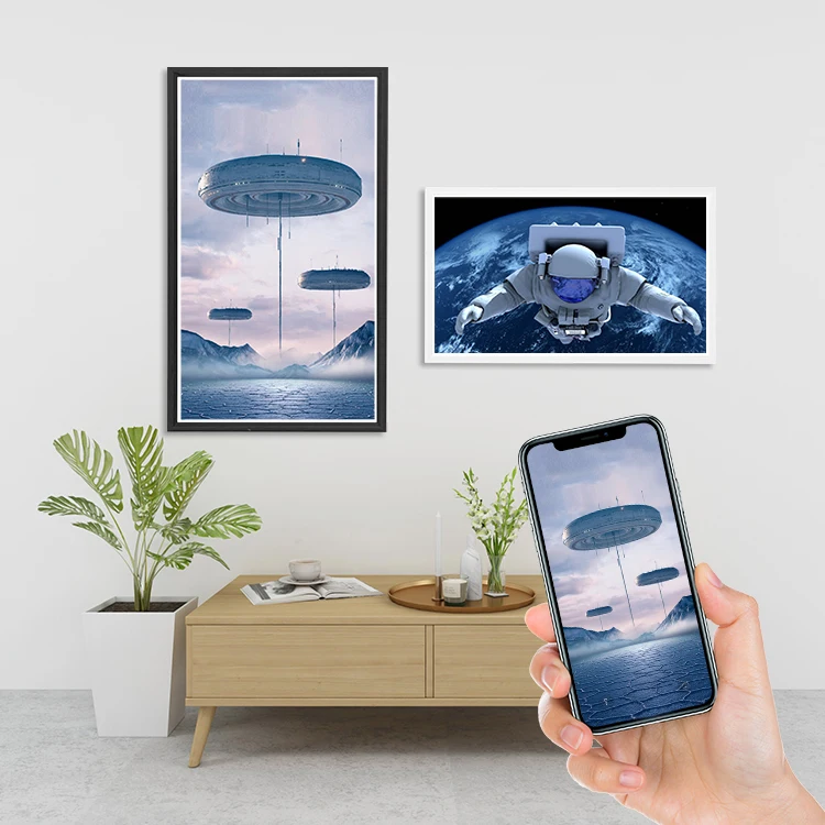 HUSHIDA умная Wi-Fi маркерная рамка настенное крепление 21 5 27 32 дюйма Цифровая фоторамка большого размера деревянная nft