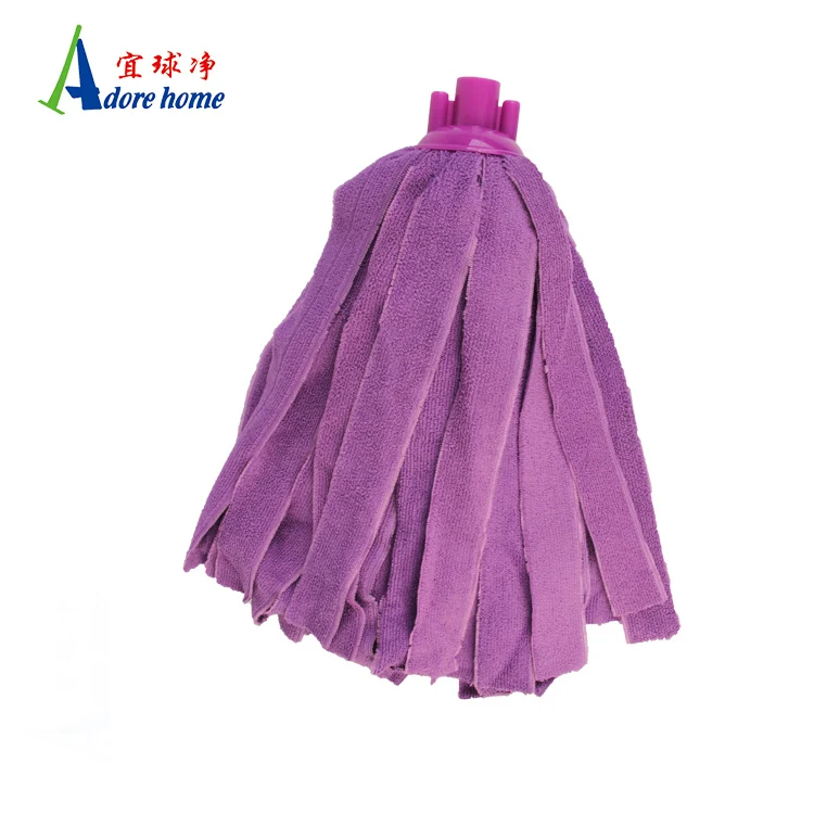 Hot Selling Replacement  Indoor Cleaning Fabric Floor Microfiber Mop  Yarn Head With Plastic Clip