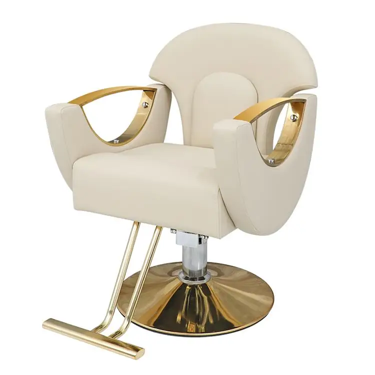 Hot sale barbershop salon furniture metal gold beauty hair salon chair Professional hairdressing barber chairs