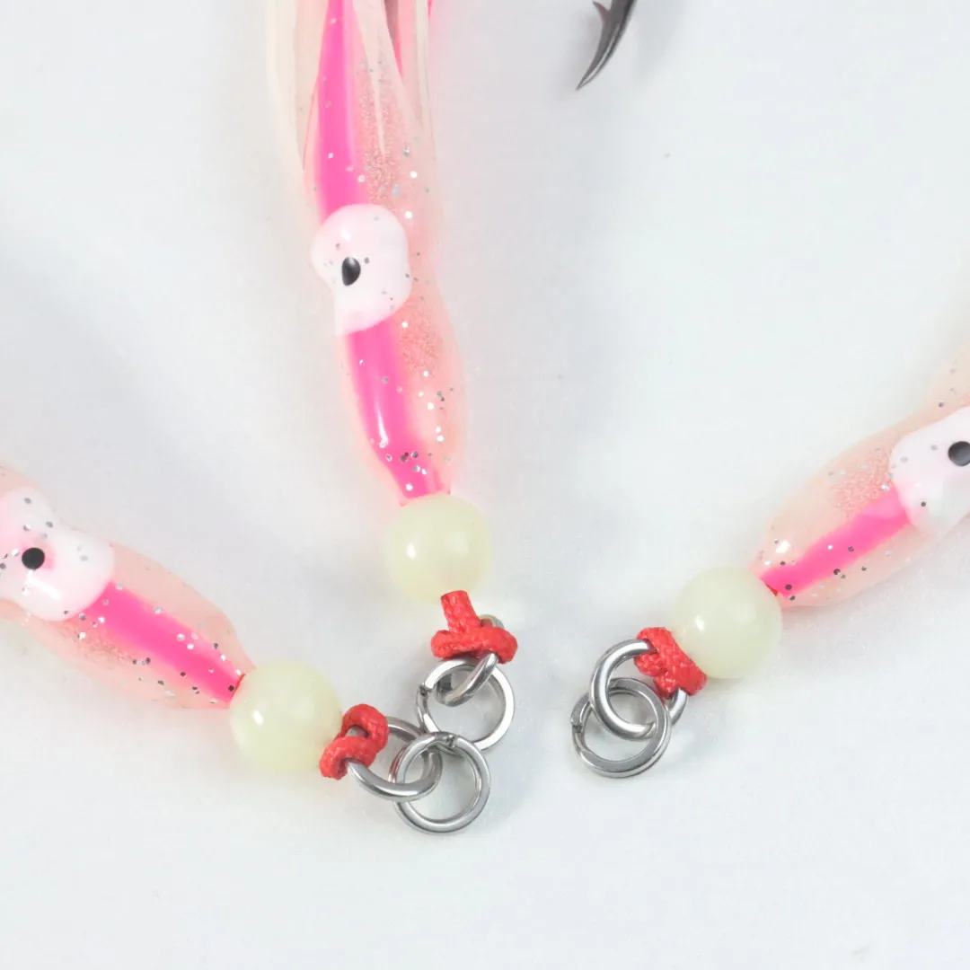 Customized Sizes Luminous Octopus Squid Skirt Assist Hooks 6/0  7/0  8/0  9/0  Jigging 3 Hook Rigs