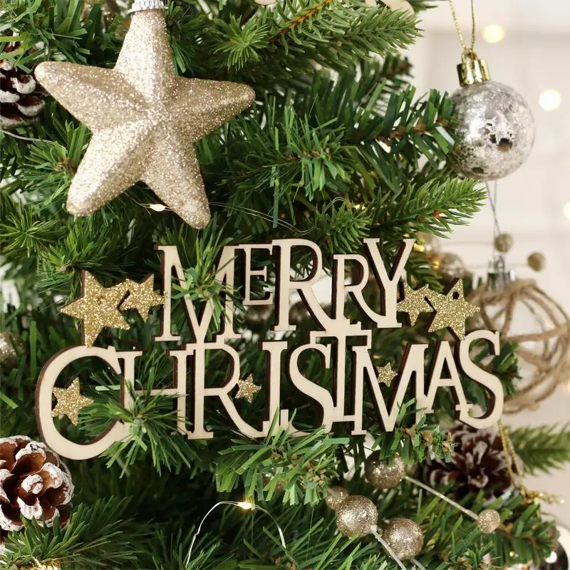 45CM Factory Sale PE PVC Christmas Table Top Tree With Ball Pine Cone and Linen Wrapped Christmas Decoration Supplies