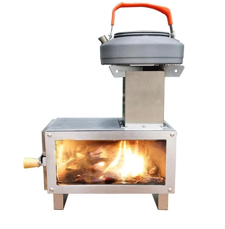 Современная деревянная походная печь с теплым огнем