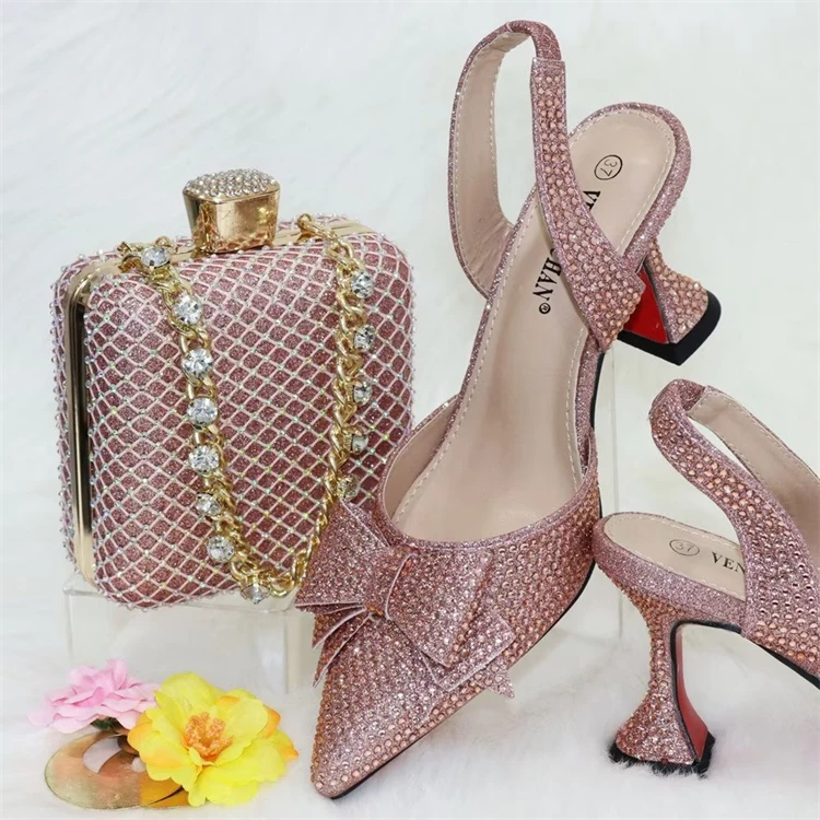 European and American fashion wine glasses with high heels with bracelet bag party bag shoes bag combination