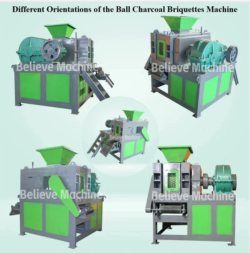 Energy saving  round pillow elliptical shape mini charcoal briquette machine complete set charcoal briquette making machine