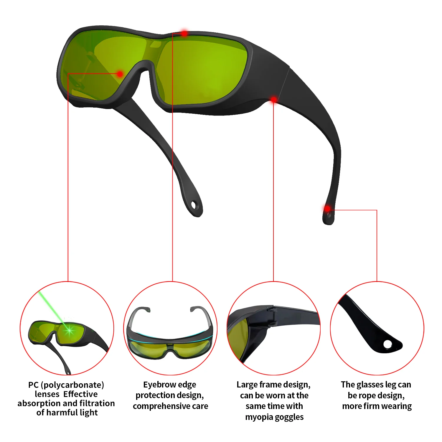 Goggles OD5 OD7 1064nm Plastic Filter 808nm Glass Industry Blue Green Anti Fog Eye Protection Laser Working Safety Glasses