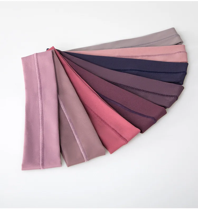 2021 Summer High Elasticity Absorb Moisture Sweat Releasing Sports Headbands Custom Logo Quick Dry 22 Colors Yoga Sweatbands