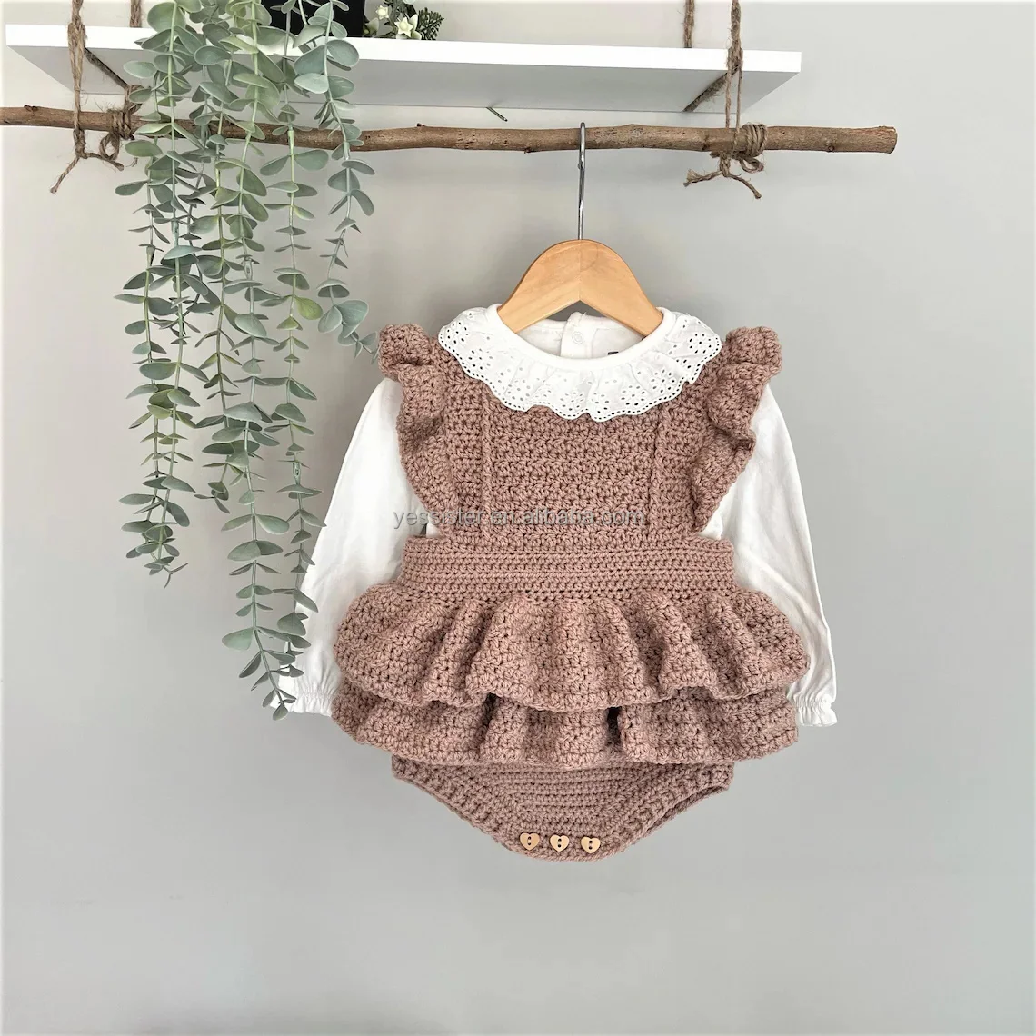 Одежда для новорожденных вязаные детские комбинезоны ropa de bebe комбинезон Пижама платье из органического