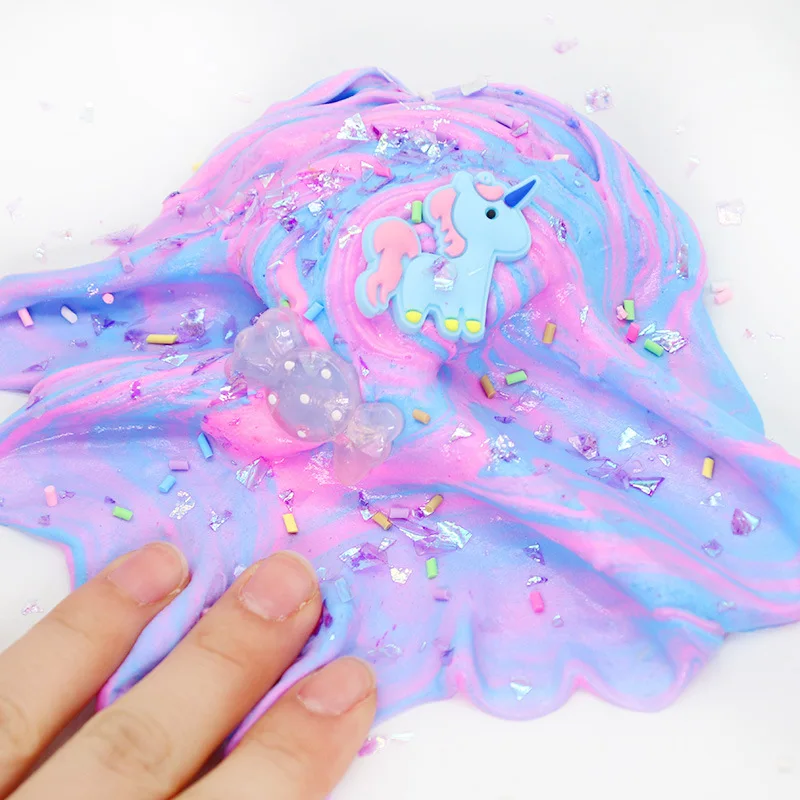 Clay Pva Slime Toy Unicorn Colored Butter Slime Kit Glitter Unicorn Slimes For Kids