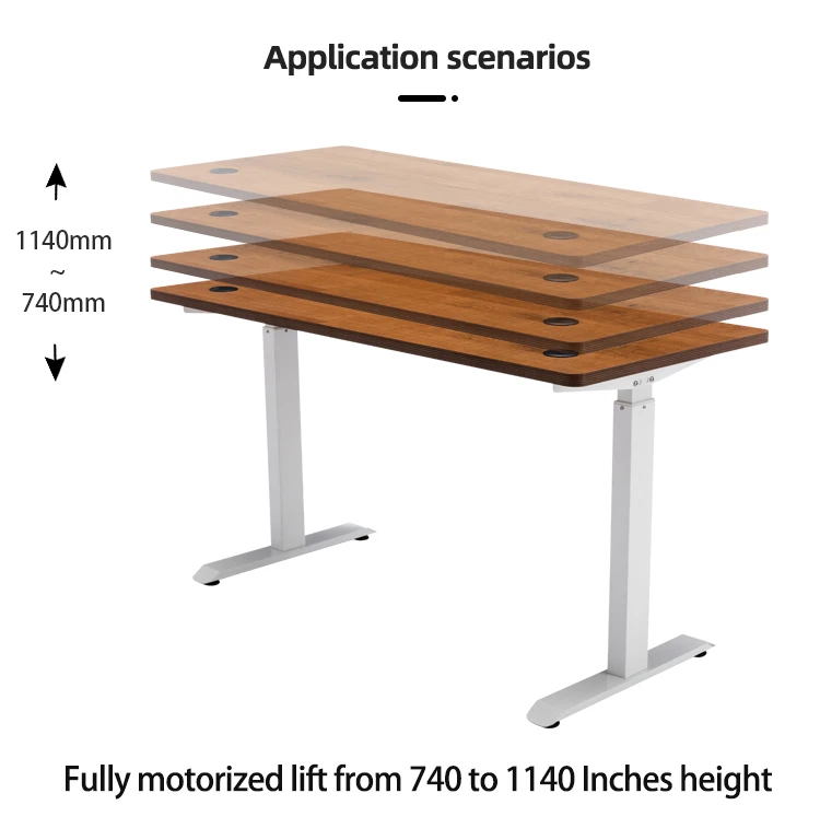 Height adjustable metal frame sit stand desk electric height adjustable desk standing