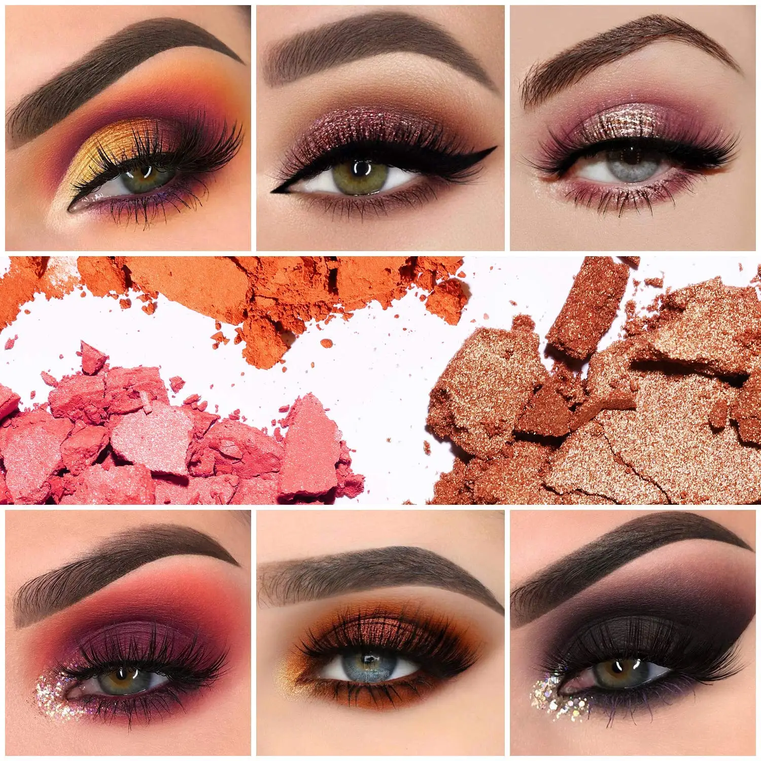 Oem No Label Glitter Matte 99 Color 12 Piece Sample Creamy Bronze Metal Mekup Rainbow Create Your Eyeshadow Palette