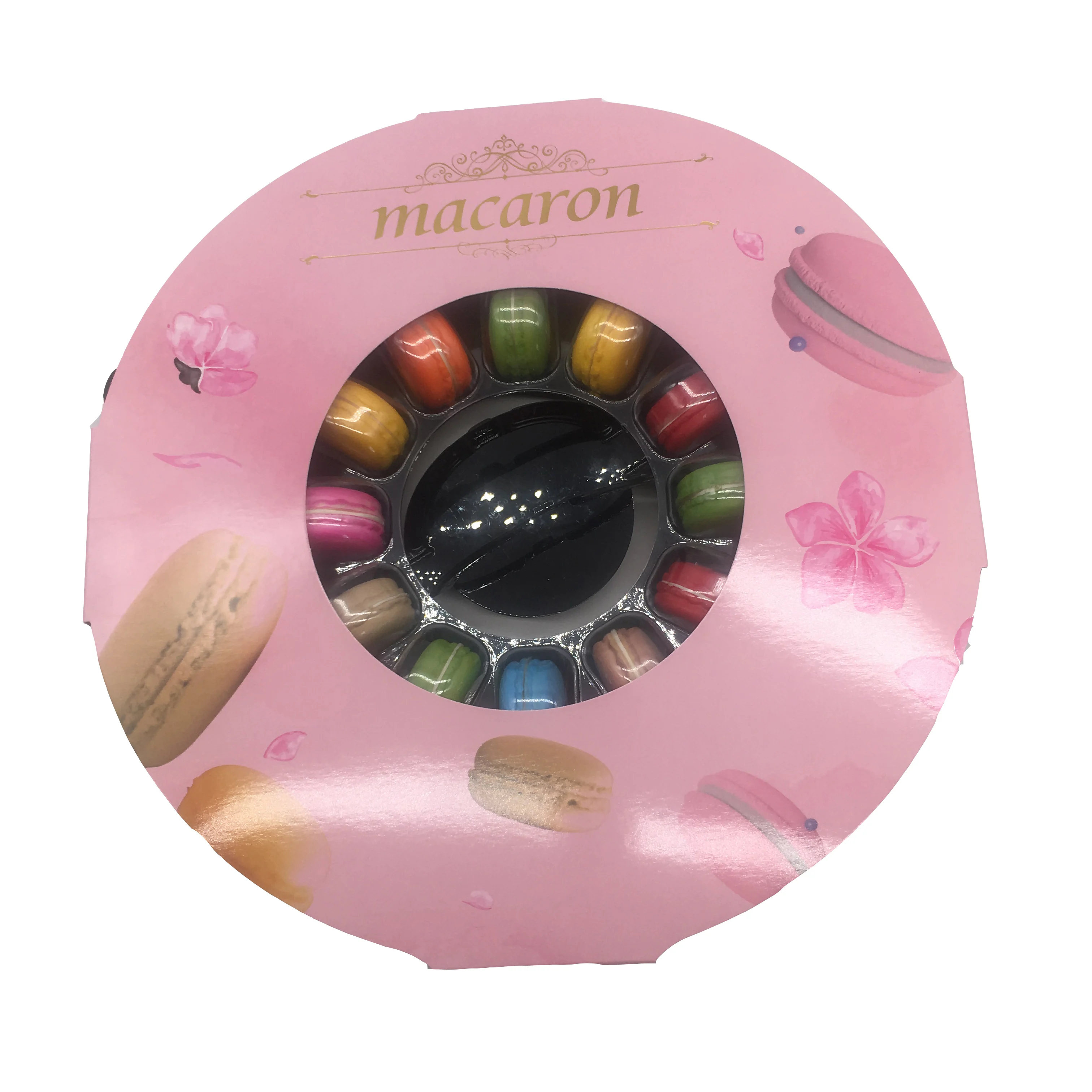 Custom Macaron Clear Tray Recyclable Macaron Packaging Transparent Box  Plastic Tray Macaron Chocolate Cookies Tray