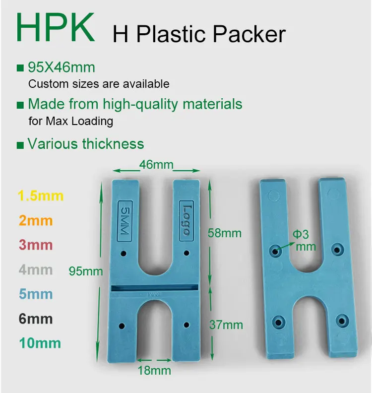 95x46mm Plastic H Shim H Packer Plastic  Construction Material Window Packers Plastic Horseshoe Shim for Window Door Frame