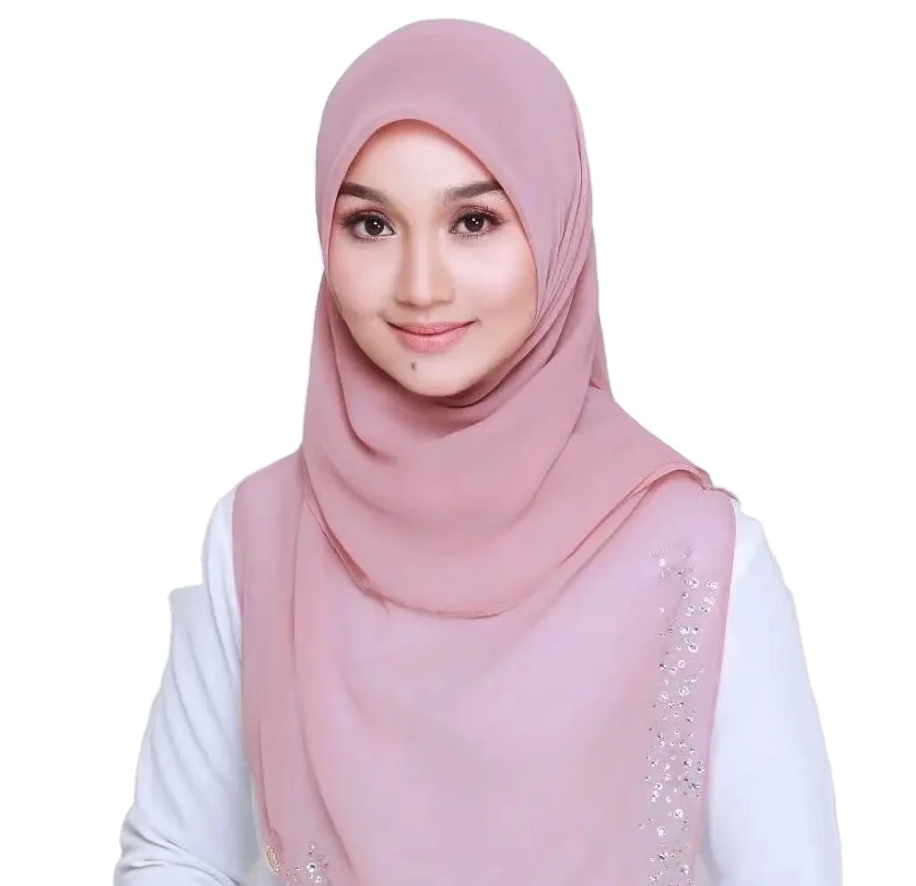 Hot SellingPlain Muslim Hijab Scarf Women Wholesale New Solid Color Fabric 100% Polyester Hijabs