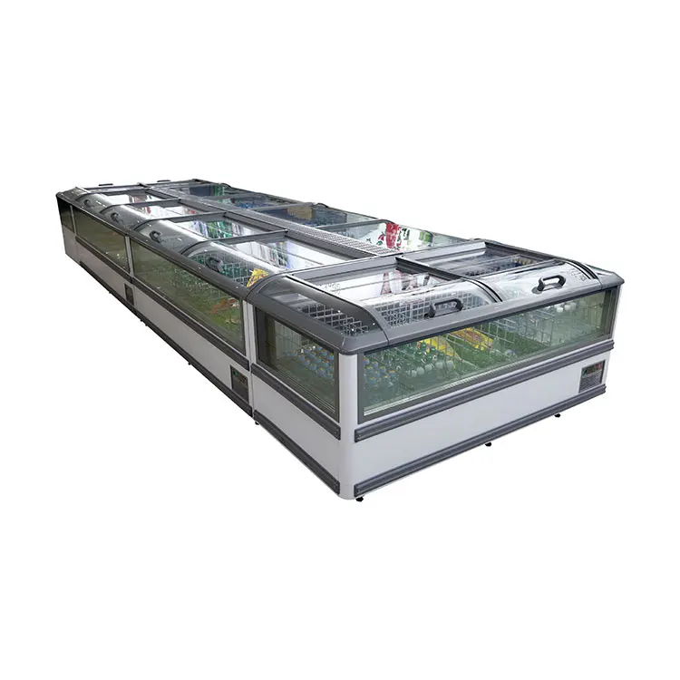 Direct Wholesale Chiller Ice Cream Glass Big Windows Combination Freezer Showcase