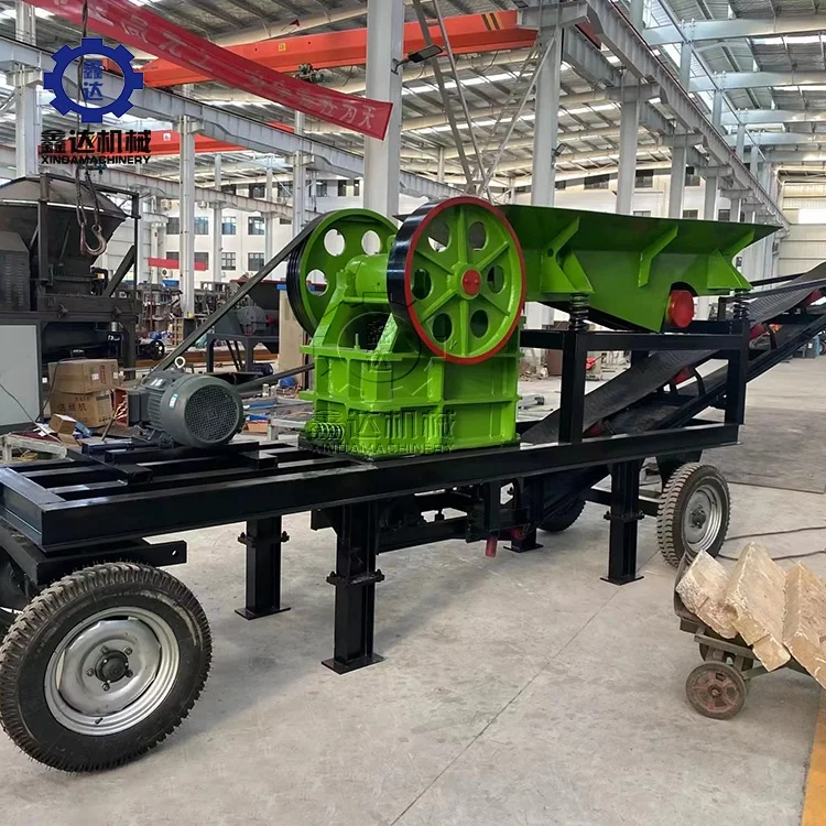 Best selling ore stone crusher mobile jaw crusher machine with wheels crushing equipment