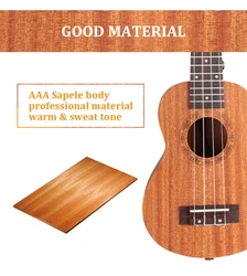 Распродажа 2021, Сапеле-укулеле с отпечатком пальца из палисандра для всех производителей, 21 дюймовое Сопрано-дерево, укулеле