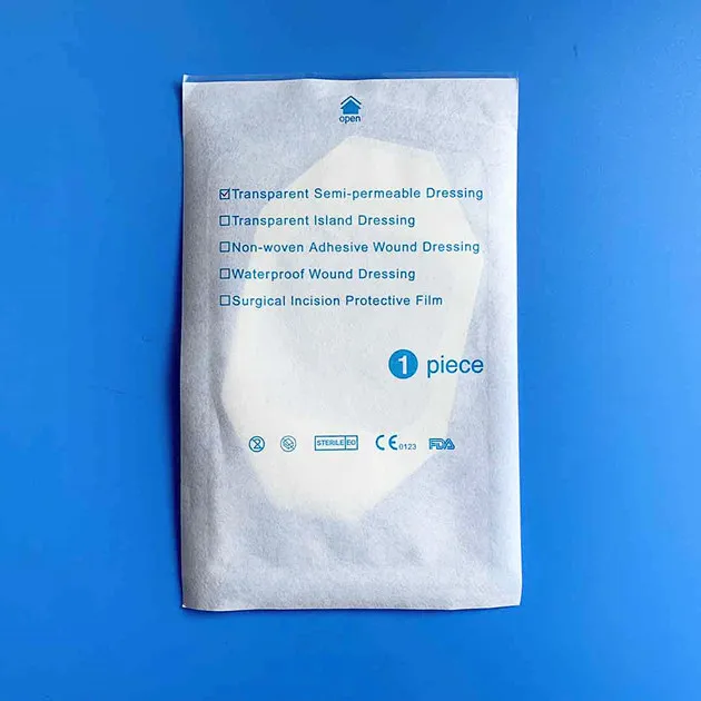 Transparent Film Dressing, Wound Cover Bandages, Clear, 6 X 7CM, 100 Pack