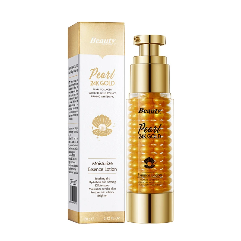 lotion pump bottle Brightening 24k gold pearl skin lightening collagen moisturizing cream for face oem firming face cream
