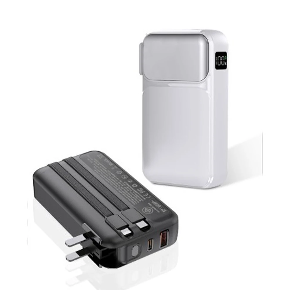 10000mAh Digital Display with Plug PowerBank PD 22.5W Fast Charger Power bank EU UK US IN Wall Plug Mobile Power Supply