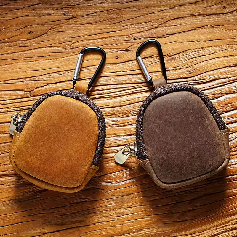Genuine Leather Mouse Coin Purse Wallet Cute Leather Coin Pouch for Boys and Girls Pouch for Earphone Customized Solid Zipper