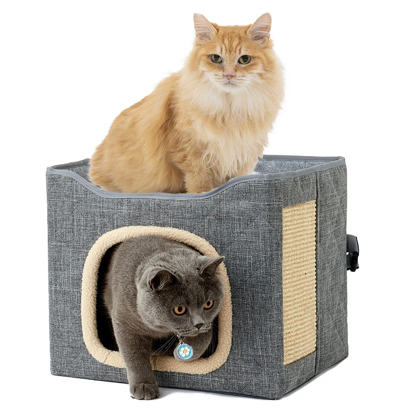 Cat Tower House Pet Indoor Villa Tent Oxford Cloth Cat Nest House Detachable Folding Four Seasons Cat House
