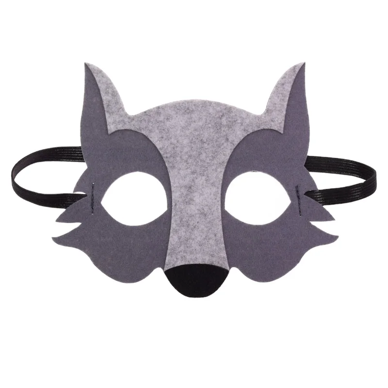 Factory Wholesale Wolf and Fox Masquerade Felt Face Animal Party Masks for Halloween Lightweight