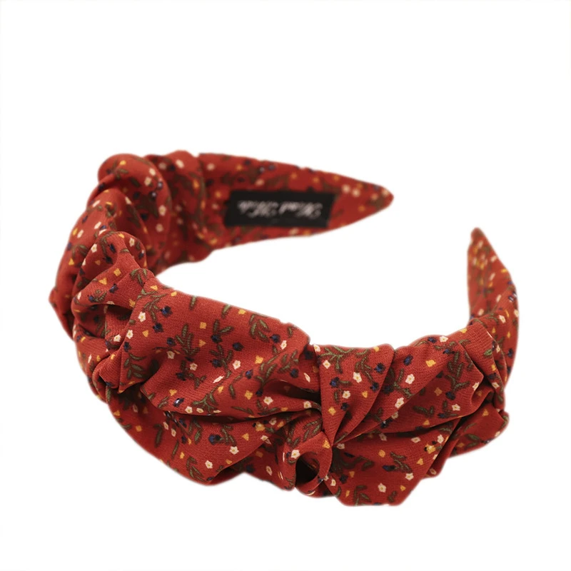 Japanese Retro Wide Soft Chiffon Fabric Liberty Floral Headband for Women
