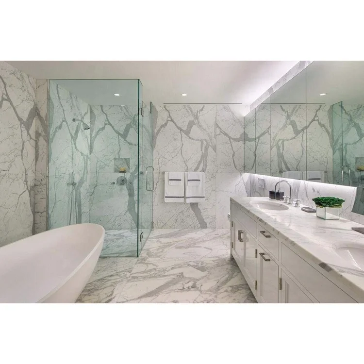 Marble for House Floor, White Calacatta Italian Marble Slab , Marble